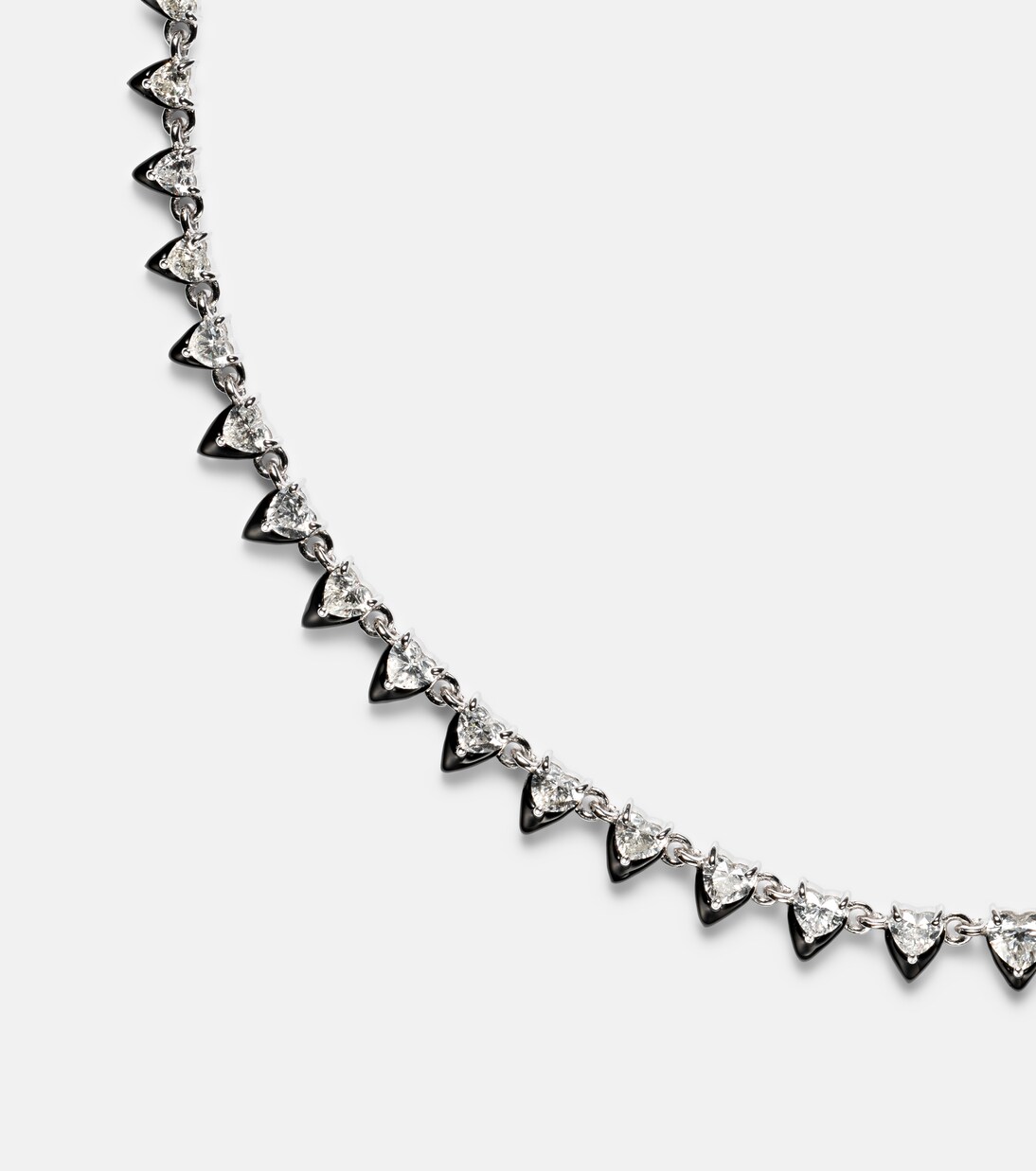 Choker Heart en or blanc 18 ct (750/1000), émail et diamants | Kamyen
