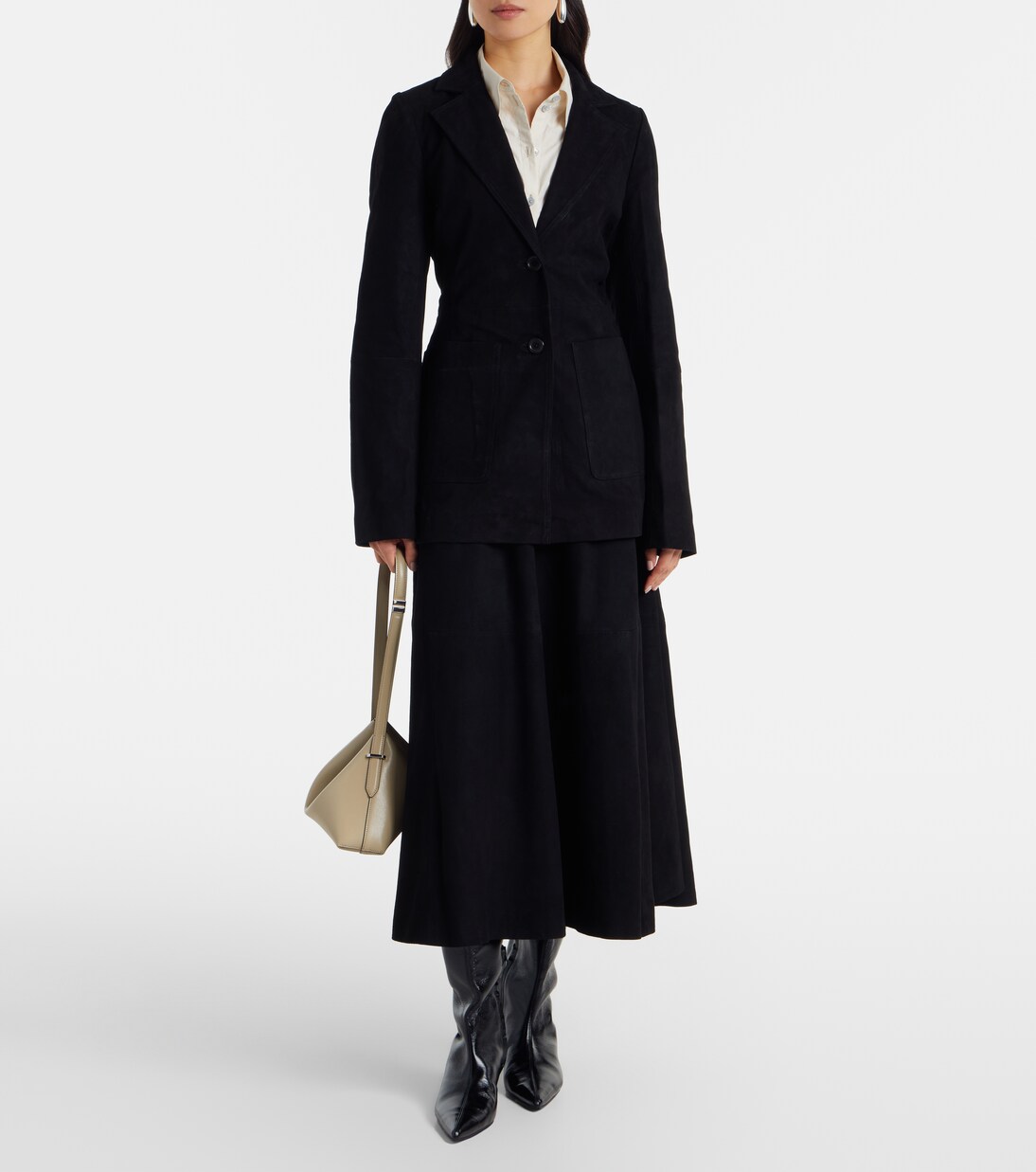 Suede midi skirt | Róhe