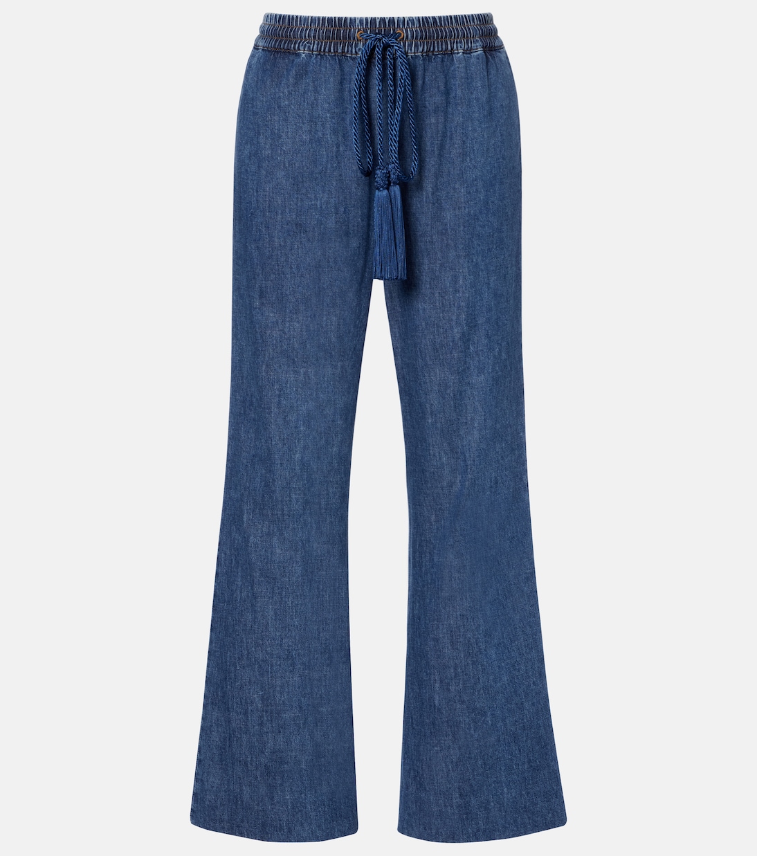 Cotton chambray wide-leg pants | Valentino