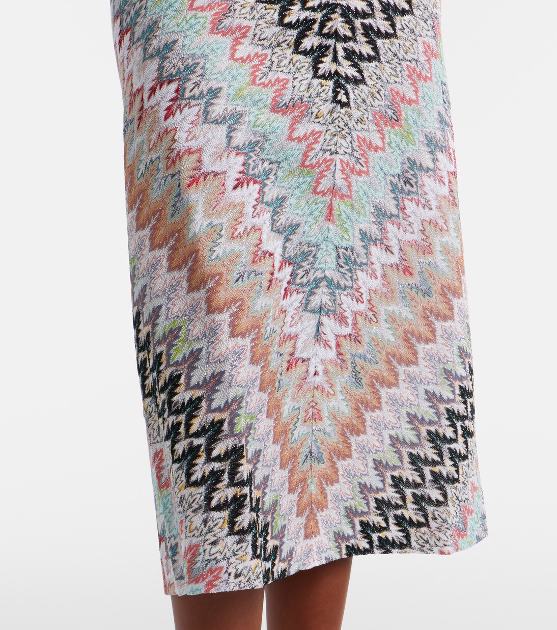 Vestido midi de lamé en zigzag | Missoni