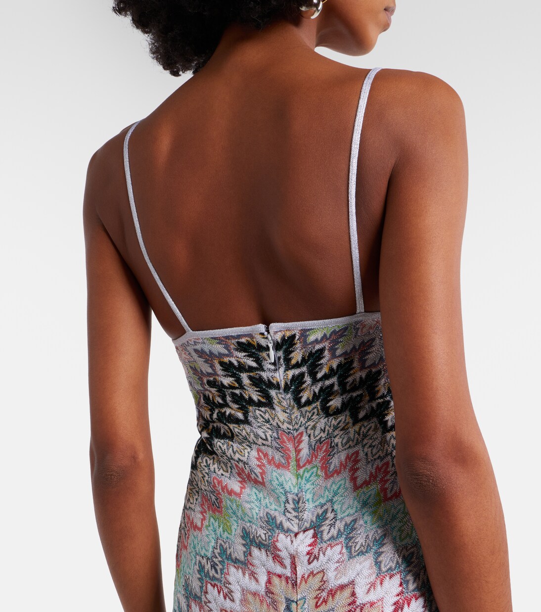 Vestido midi de lamé en zigzag | Missoni