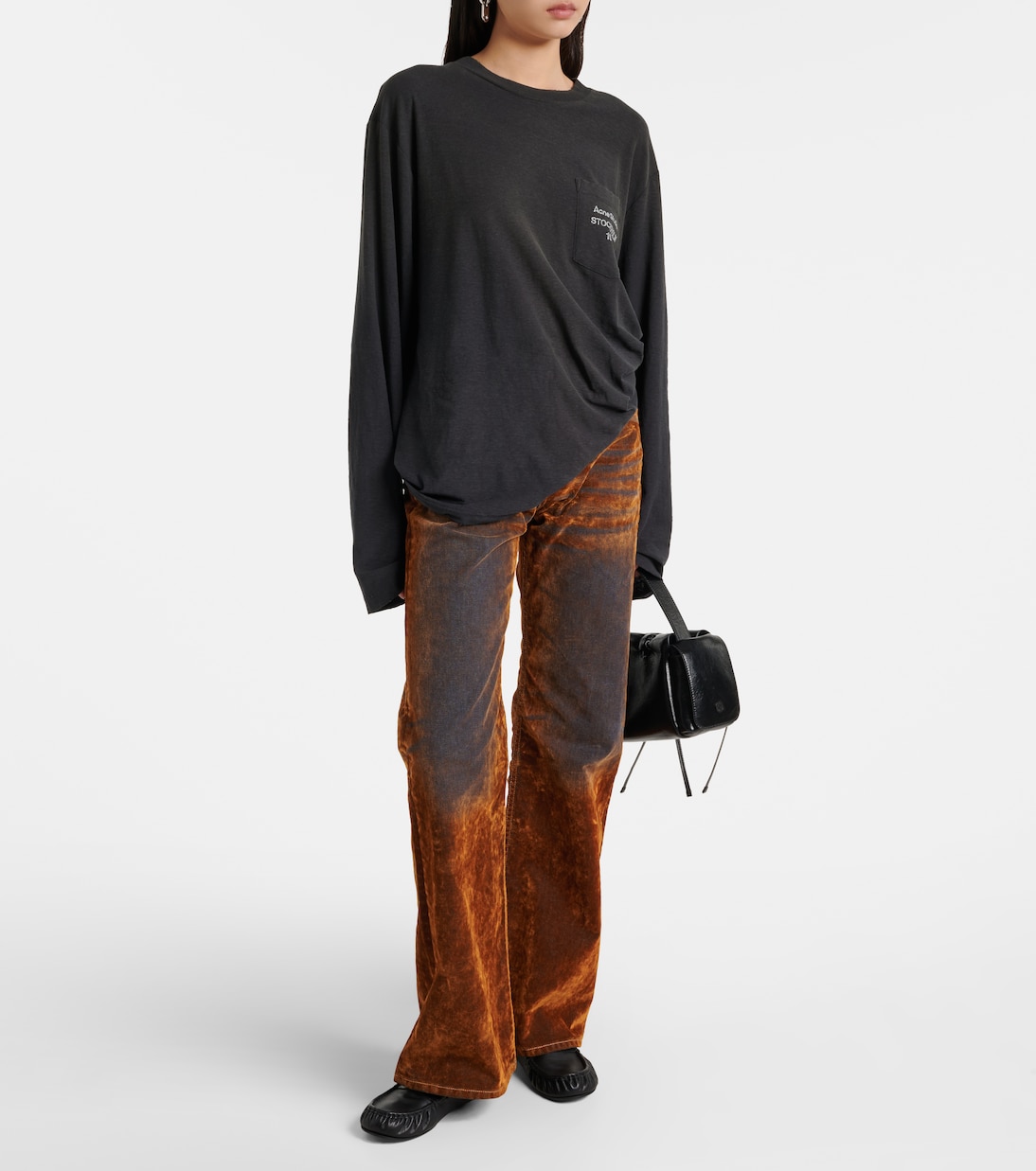 Top in jersey di cotone e canapa con logo | Acne Studios