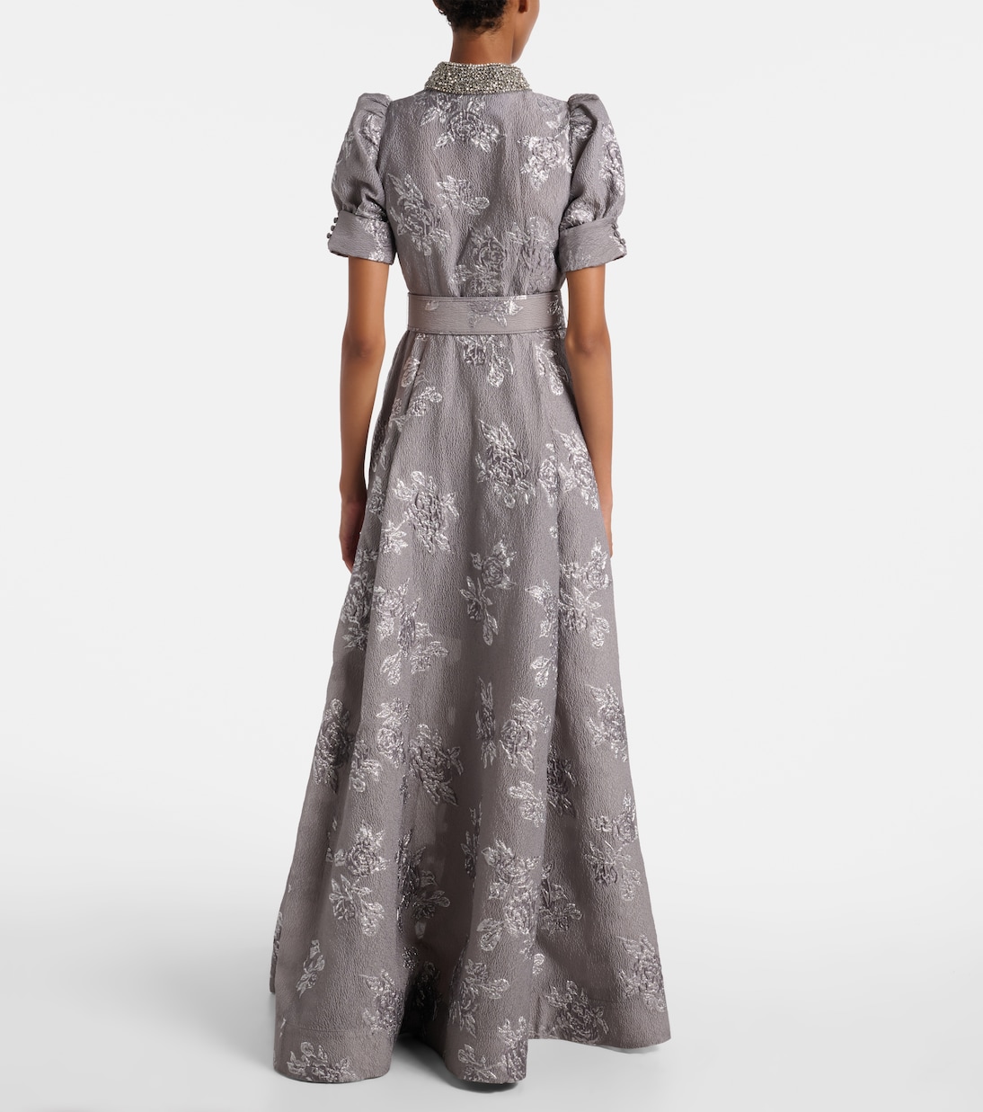 Vestido de fiesta Ruth de brocado con cinturón | Rebecca Vallance
