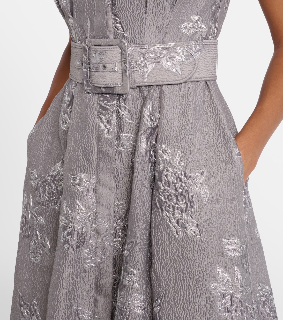 Vestido de fiesta Ruth de brocado con cinturón | Rebecca Vallance