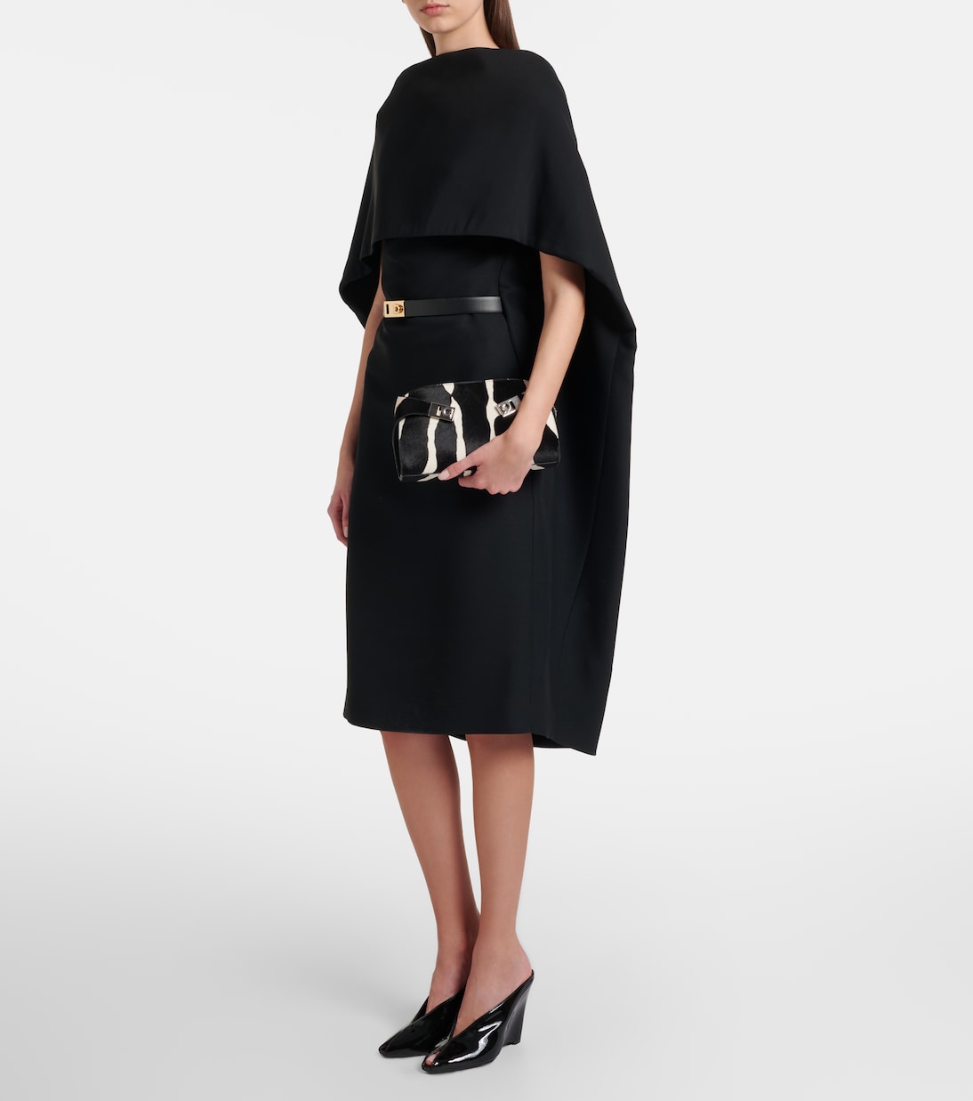 Bedruckte Clutch Hug aus Kalbshaar | Ferragamo