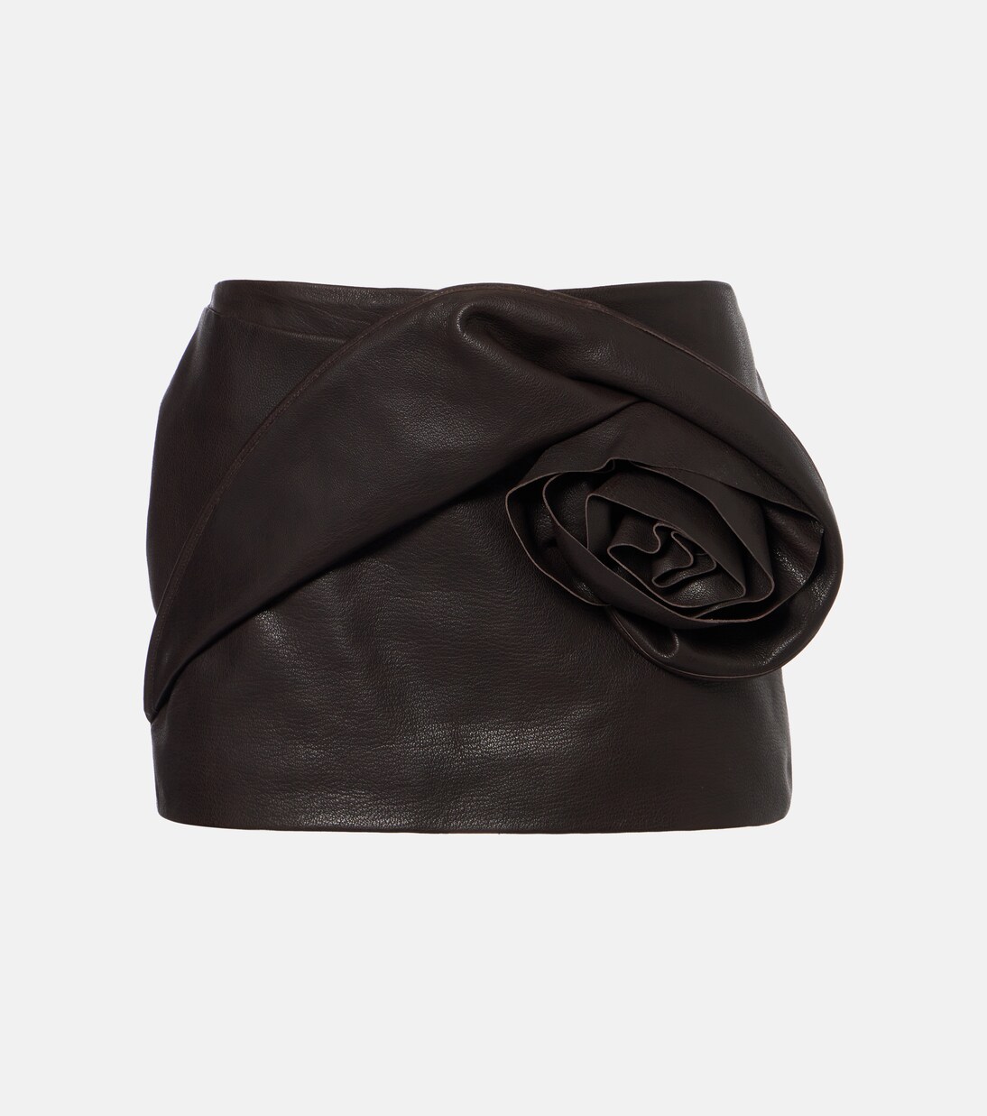 Minifalda de piel con aplique floral | Magda Butrym