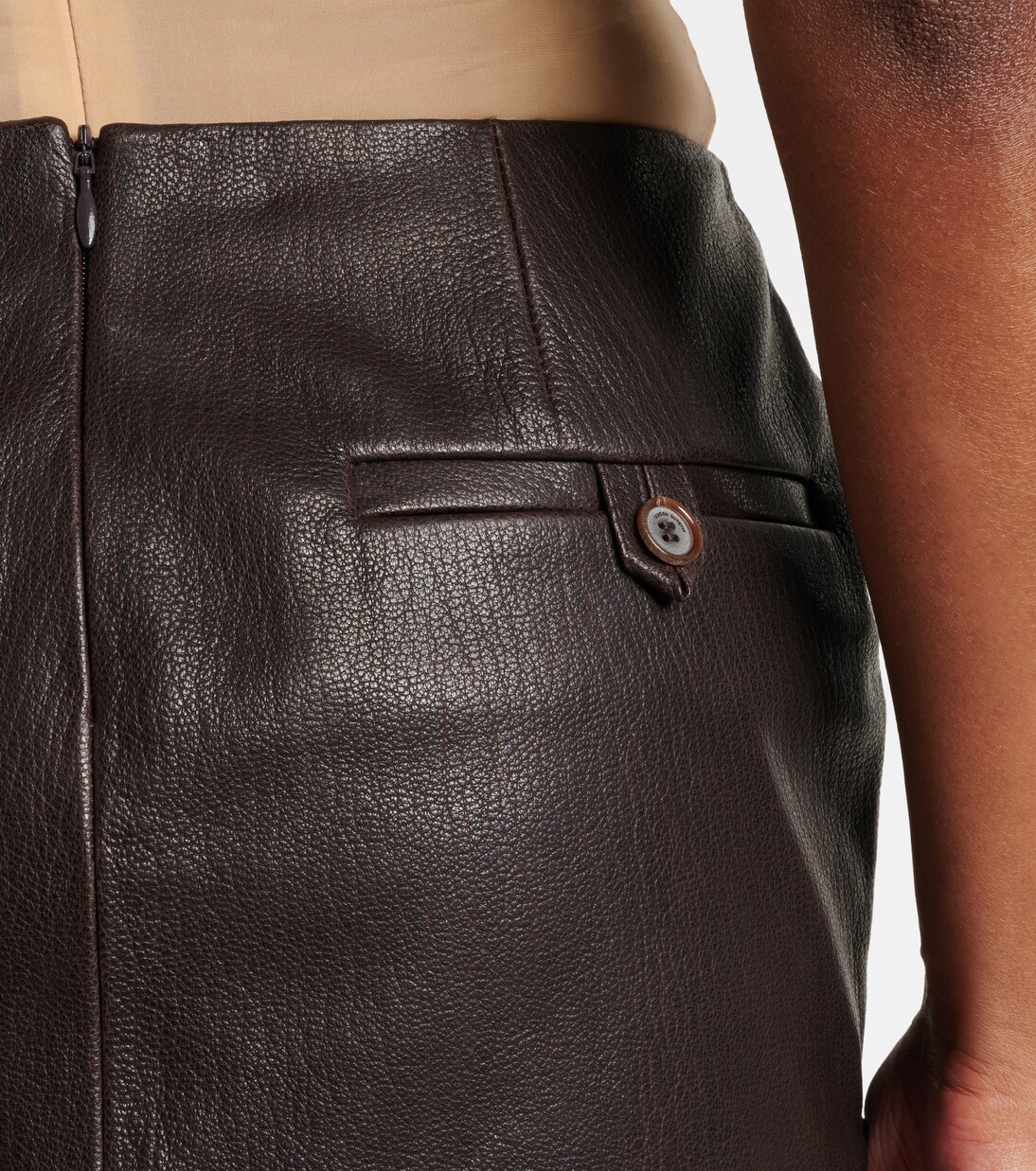 Minifalda de piel con aplique floral | Magda Butrym