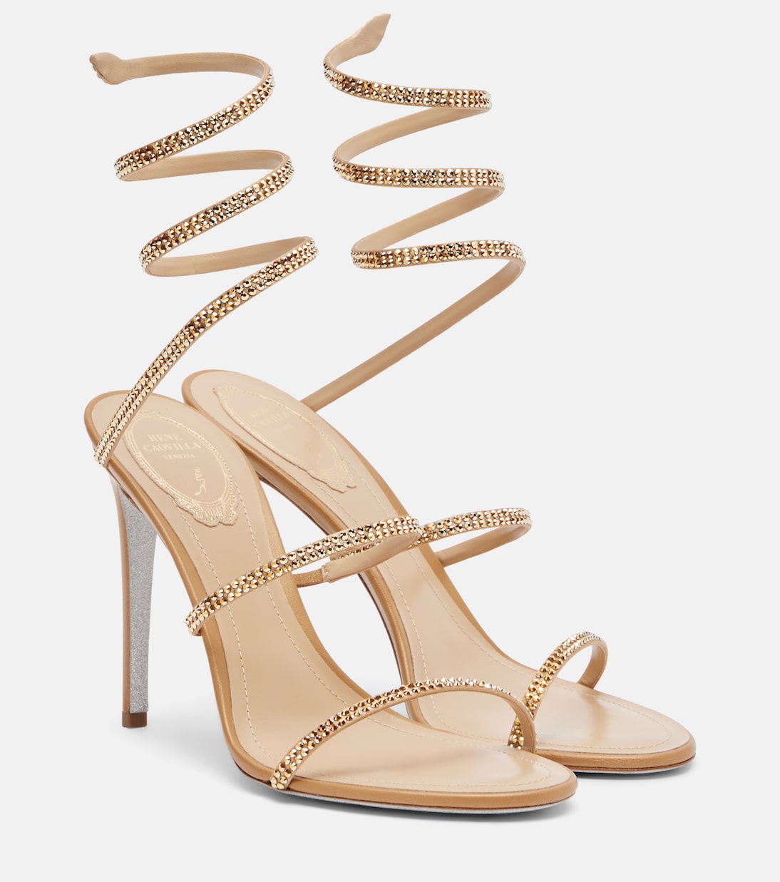 Cleo embellished satin sandals | Rene Caovilla