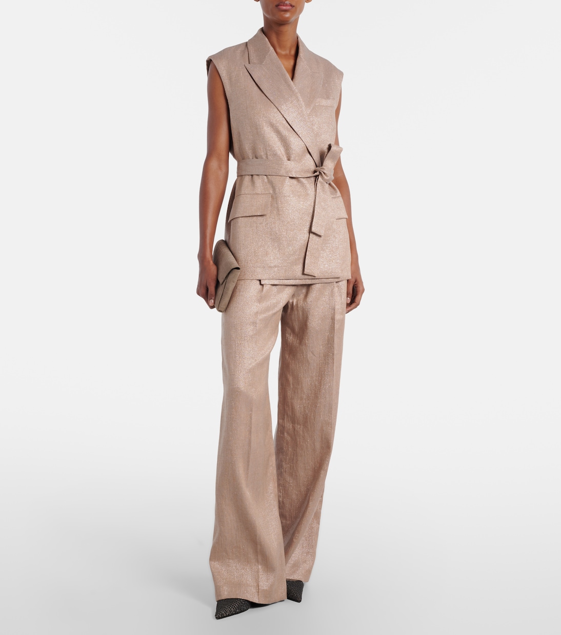 Slingback-Pumps Monili 55 mit Veloursleder | Brunello Cucinelli