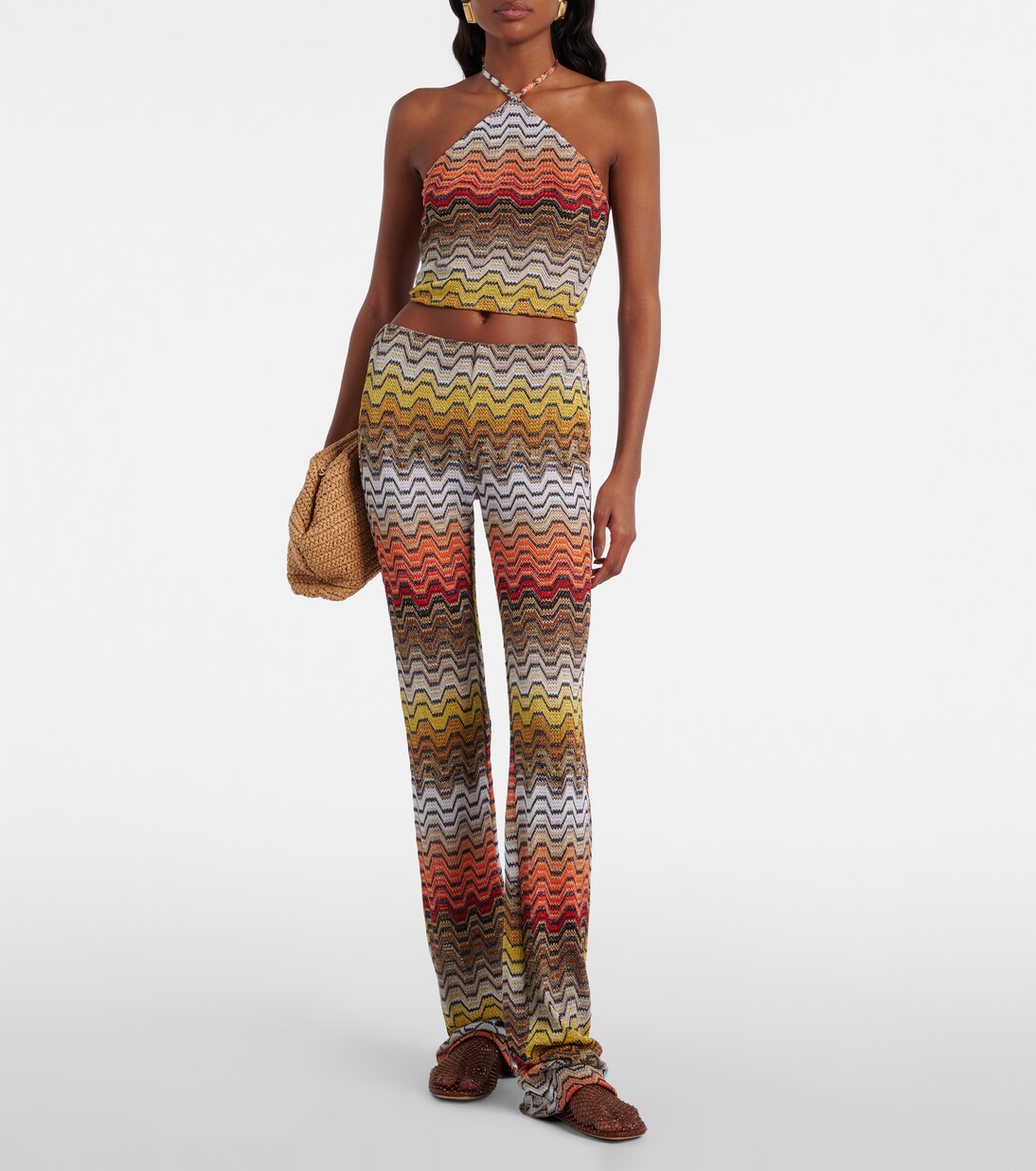 Wave挂脖金属丝面料上衣 | Missoni
