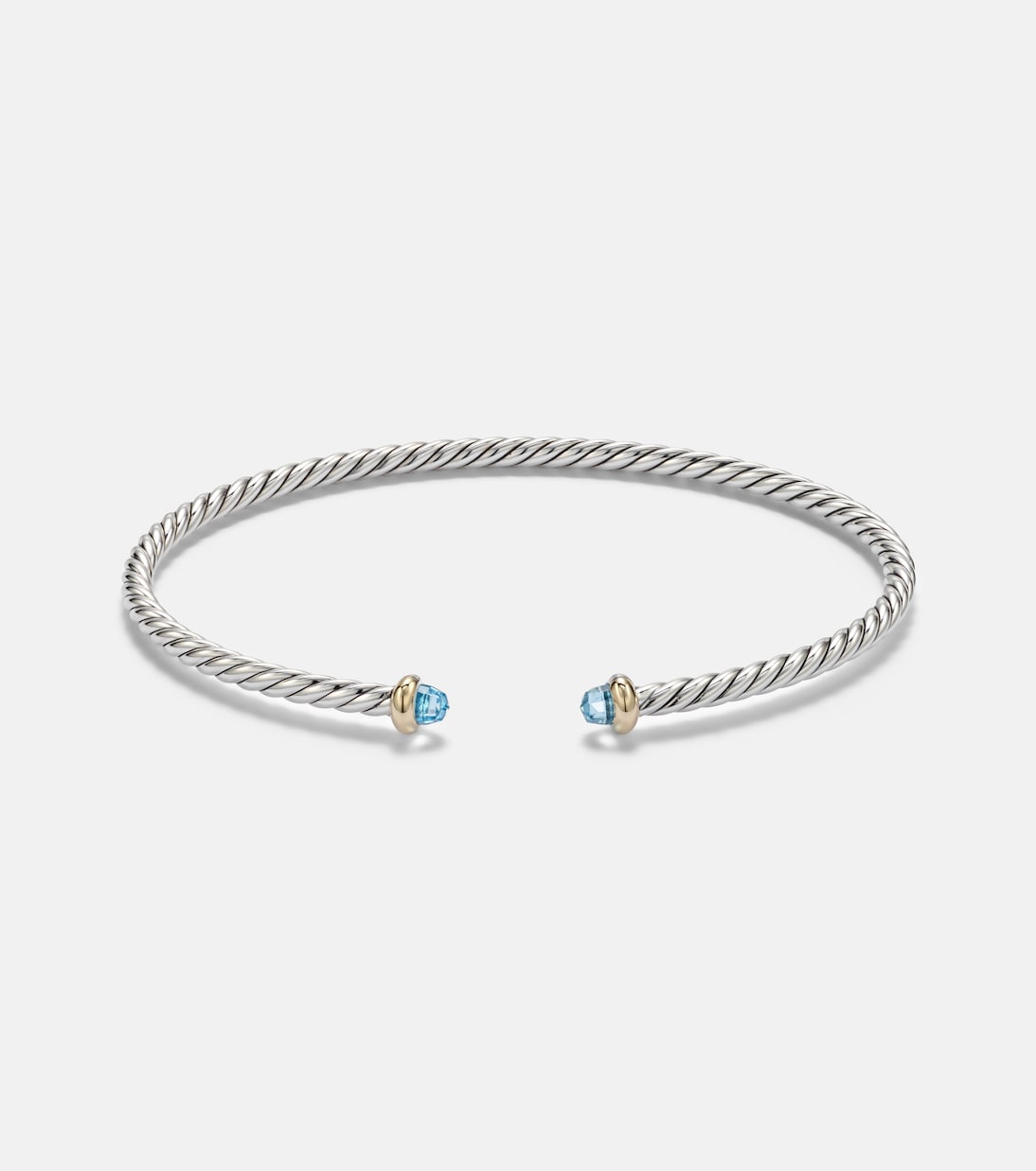 Micro Cable Flex® sterling silver and 14kt gold cuff bracelet with topaz | David Yurman