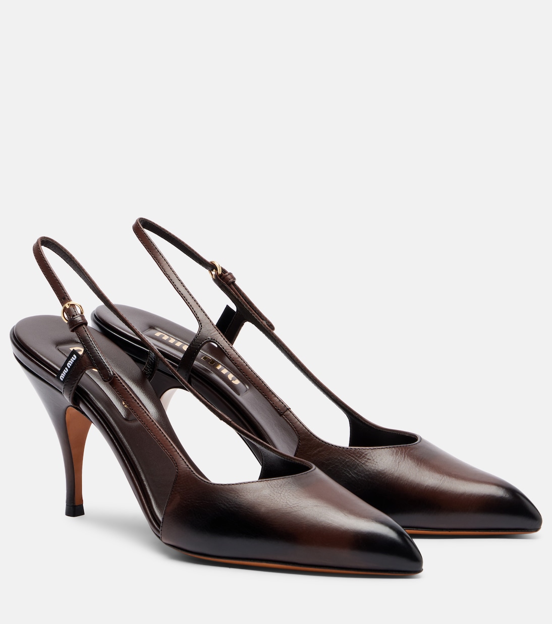Leather slingback pumps | Miu Miu