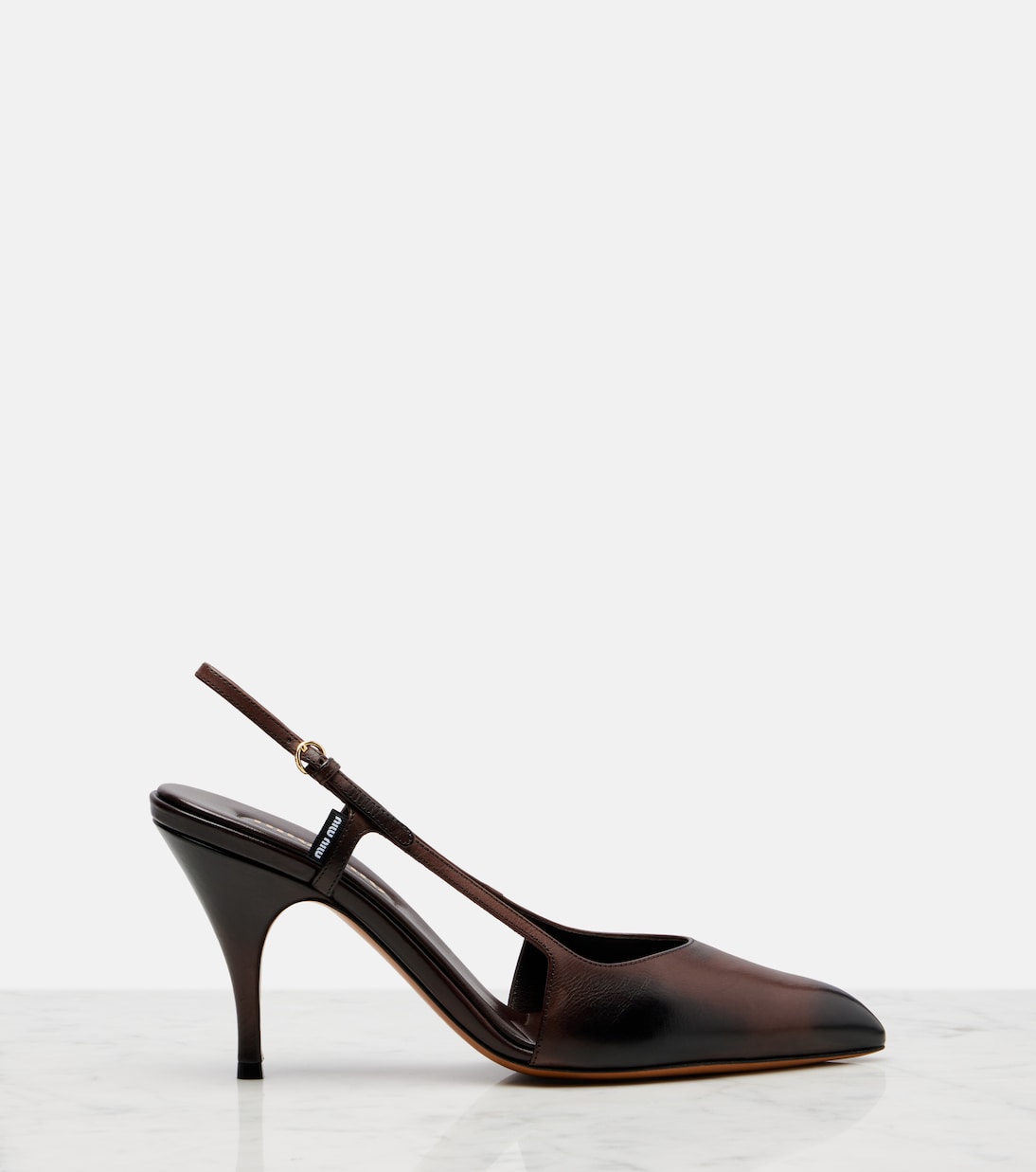 Leather slingback pumps | Miu Miu