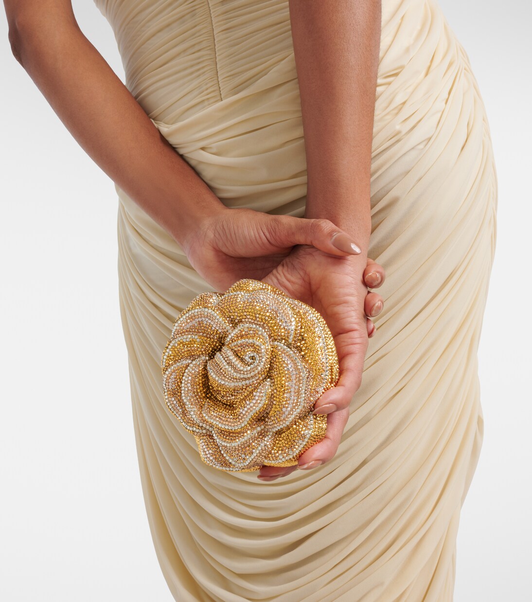 Golden Rose crystal-embellished clutch | Judith Leiber Couture