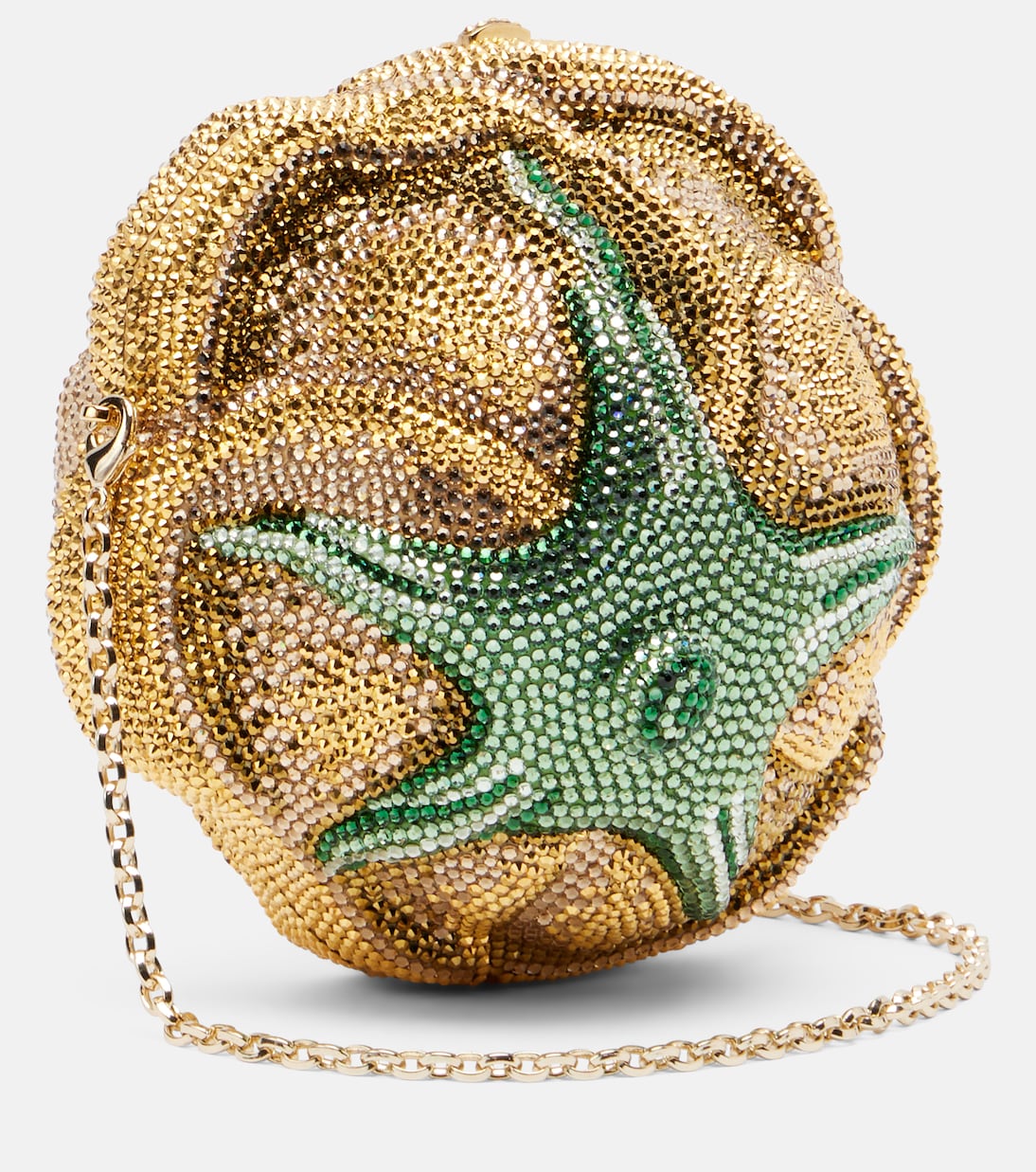 Golden Rose crystal-embellished clutch | Judith Leiber Couture