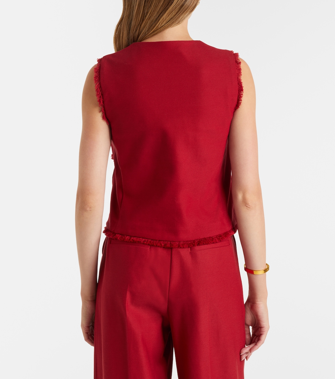 Sumero fringed cotton gabardine vest | Max Mara