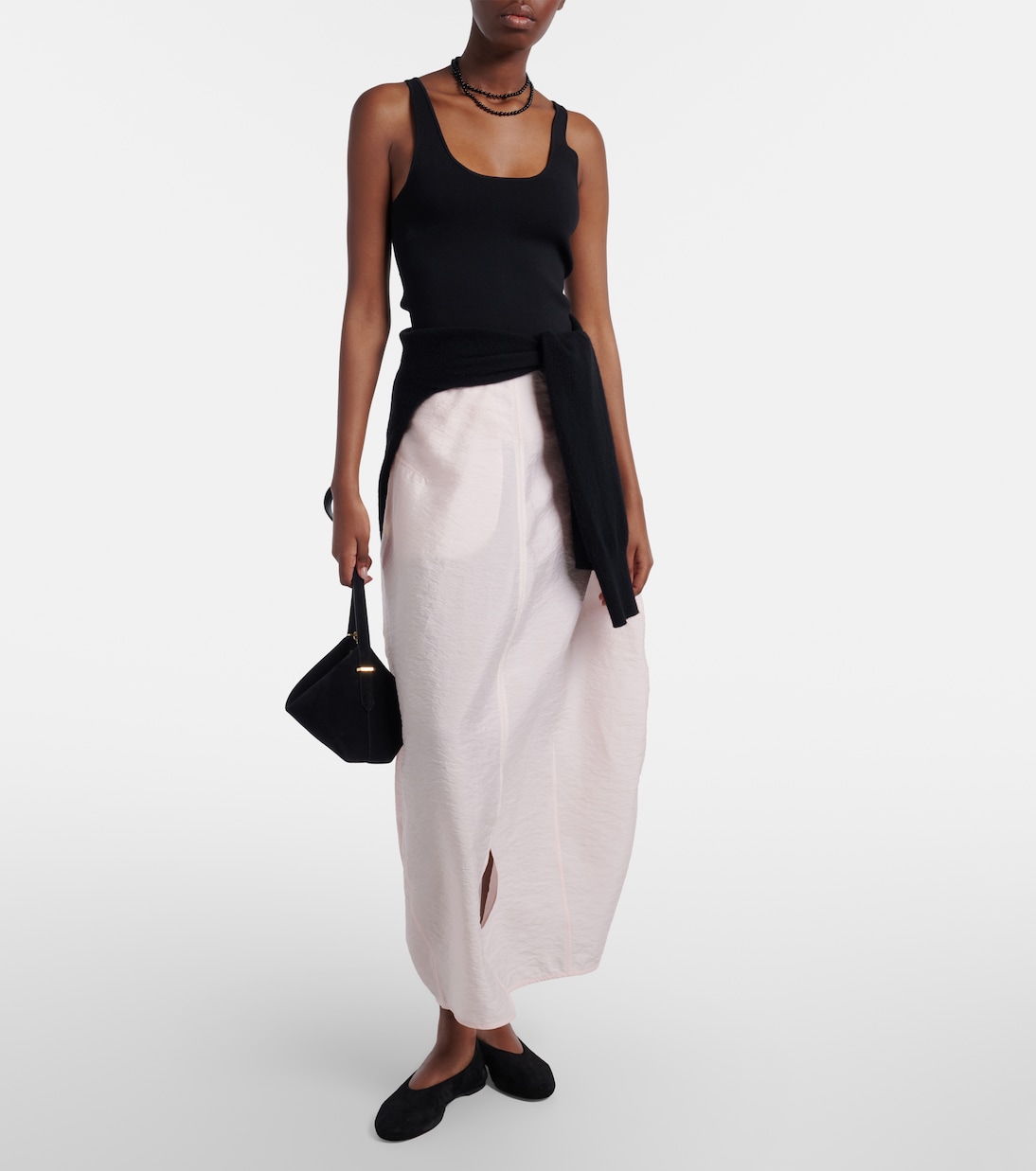 真丝混纺加长半身裙 | Toteme