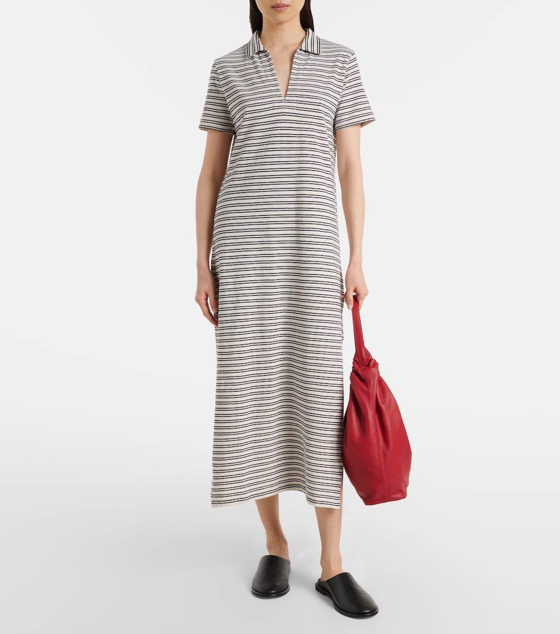 Robe midi Corin rayée en coton | Velvet