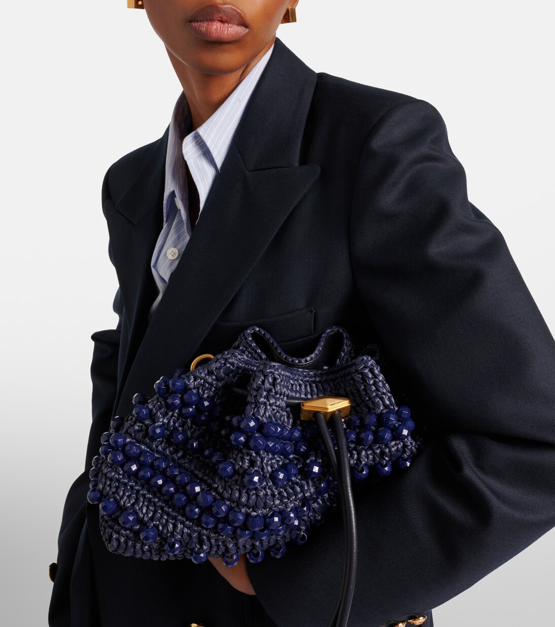 Sac Cinch Small en raphia | Jimmy Choo