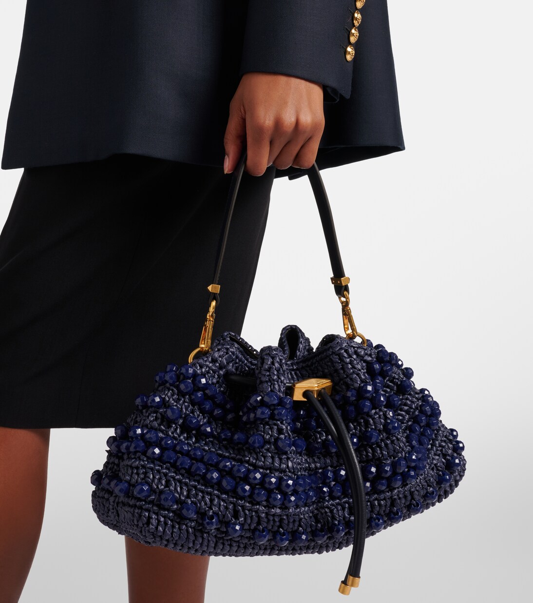 Sac Cinch Small en raphia | Jimmy Choo