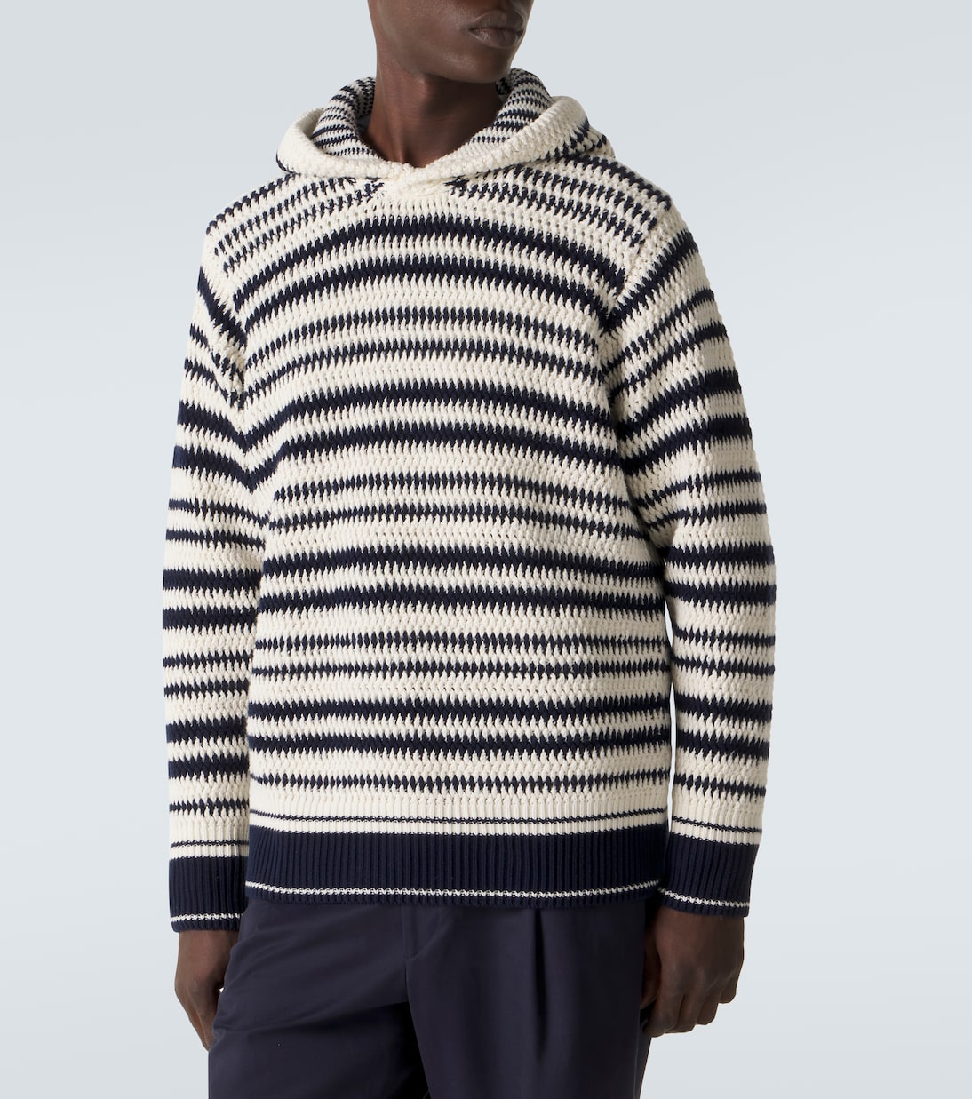 Kirk striped crochet cotton hoodie | Orlebar Brown
