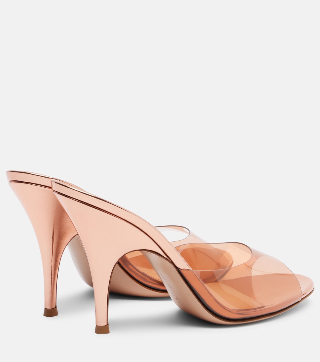 95 leather-trimmed PVC mules | Gianvito Rossi