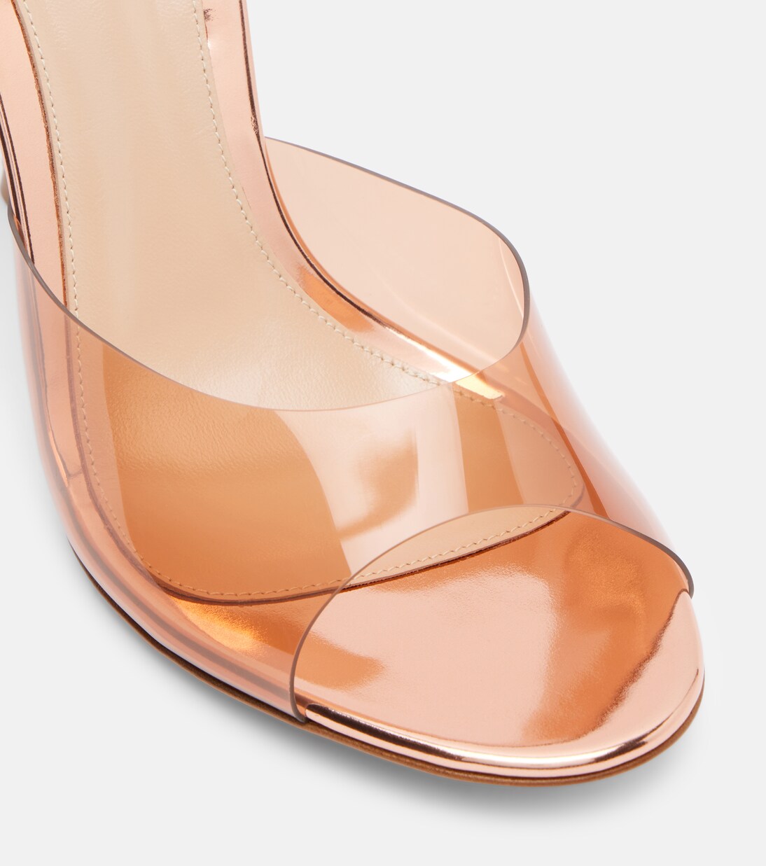 95 leather-trimmed PVC mules | Gianvito Rossi