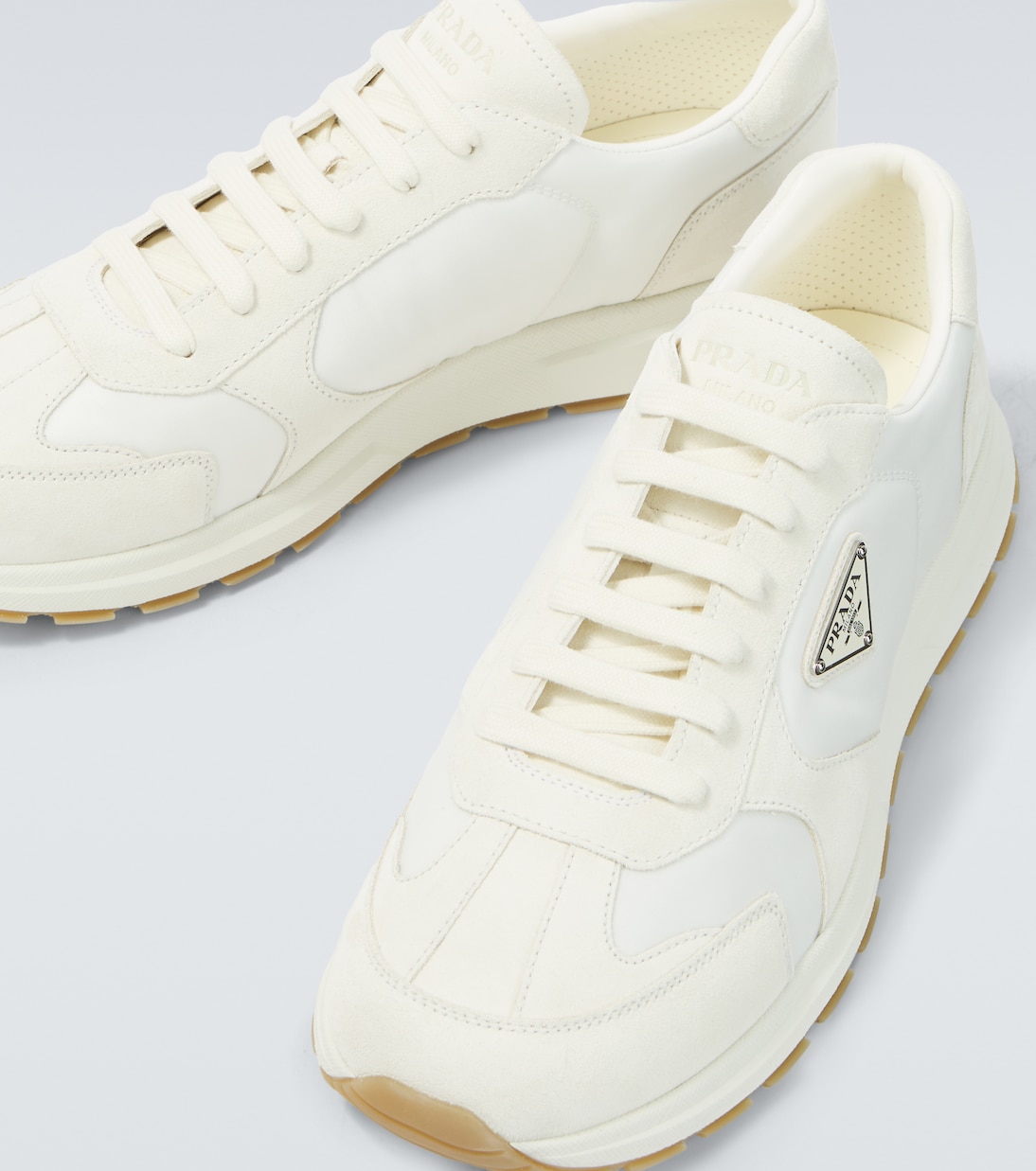 Prax Re-Nylon suede-trimmed sneakers | Prada