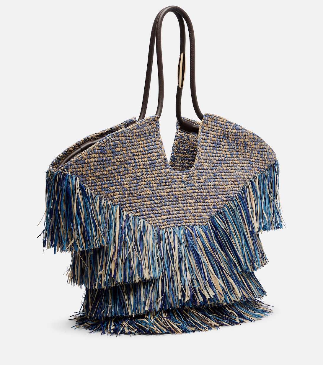 Goldentime Medium fringed raffia tote bag | Zimmermann