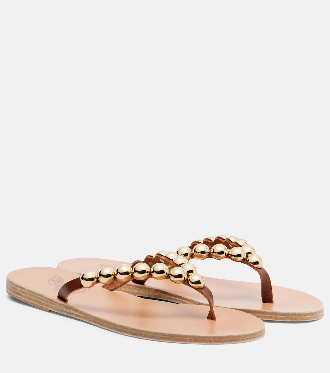 Endoxi studded leather thong sandals | Ancient Greek Sandals