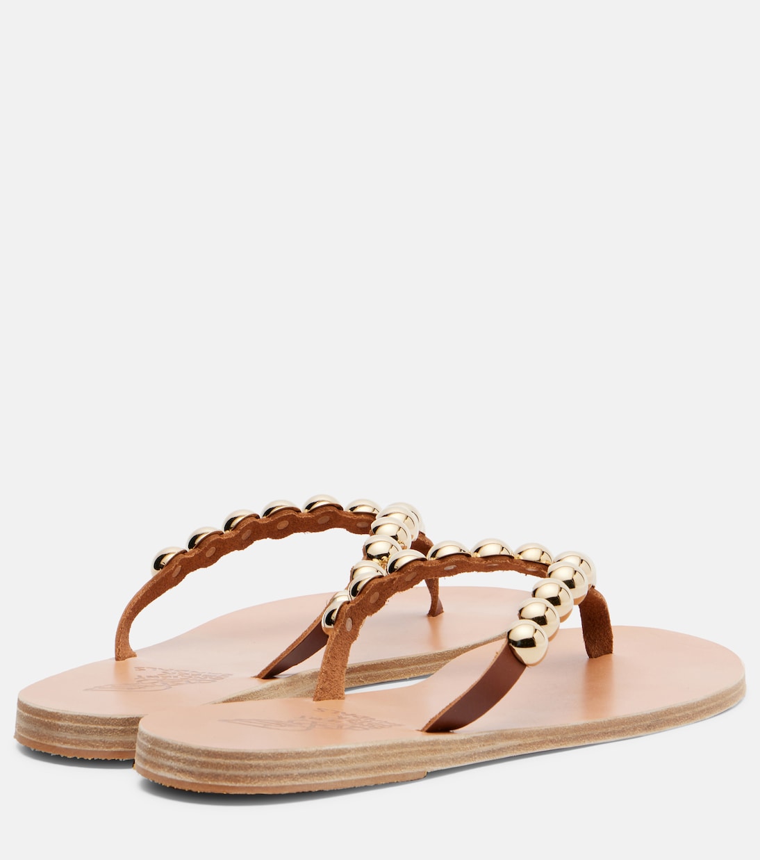 Endoxi studded leather thong sandals | Ancient Greek Sandals