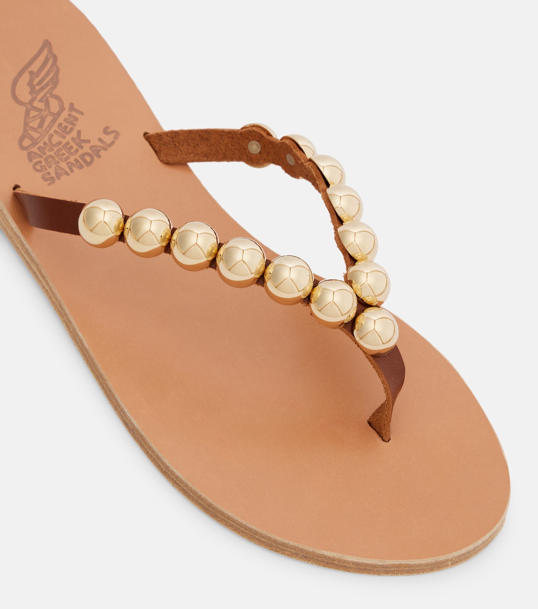 Endoxi studded leather thong sandals | Ancient Greek Sandals