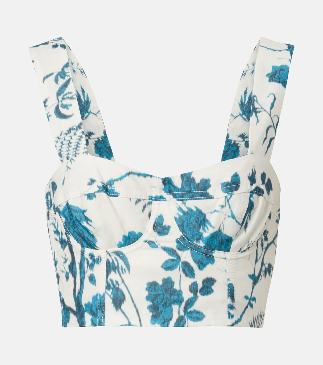 Floral cotton and linen crop top | Erdem
