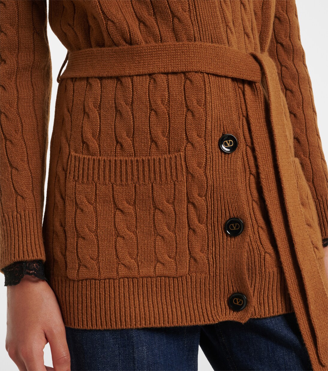 Cable-knit cashmere cardigan | Valentino