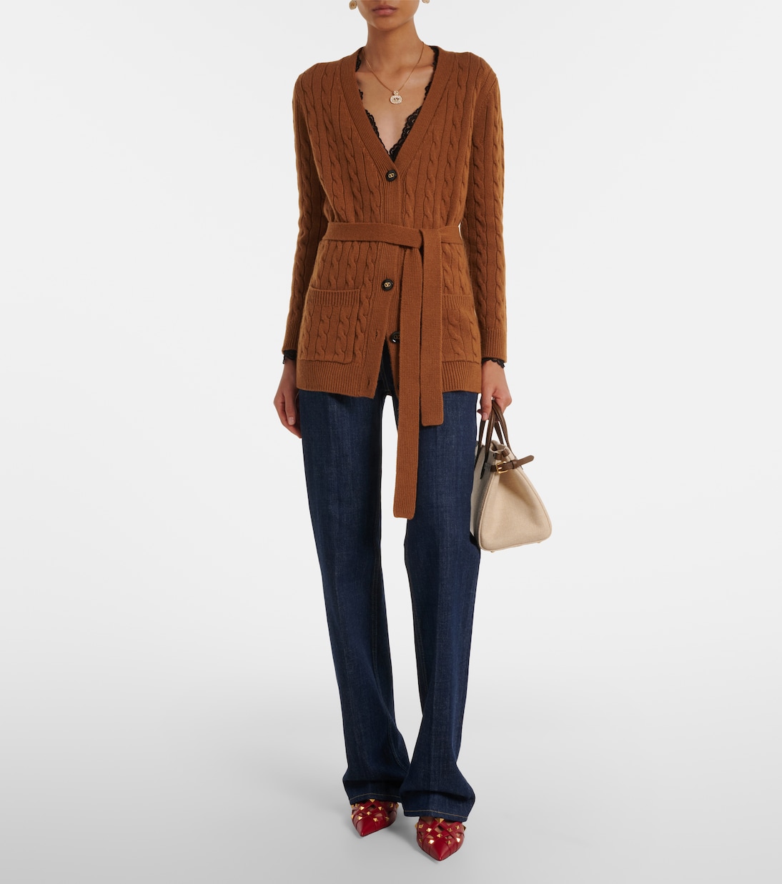 Cable-knit cashmere cardigan | Valentino