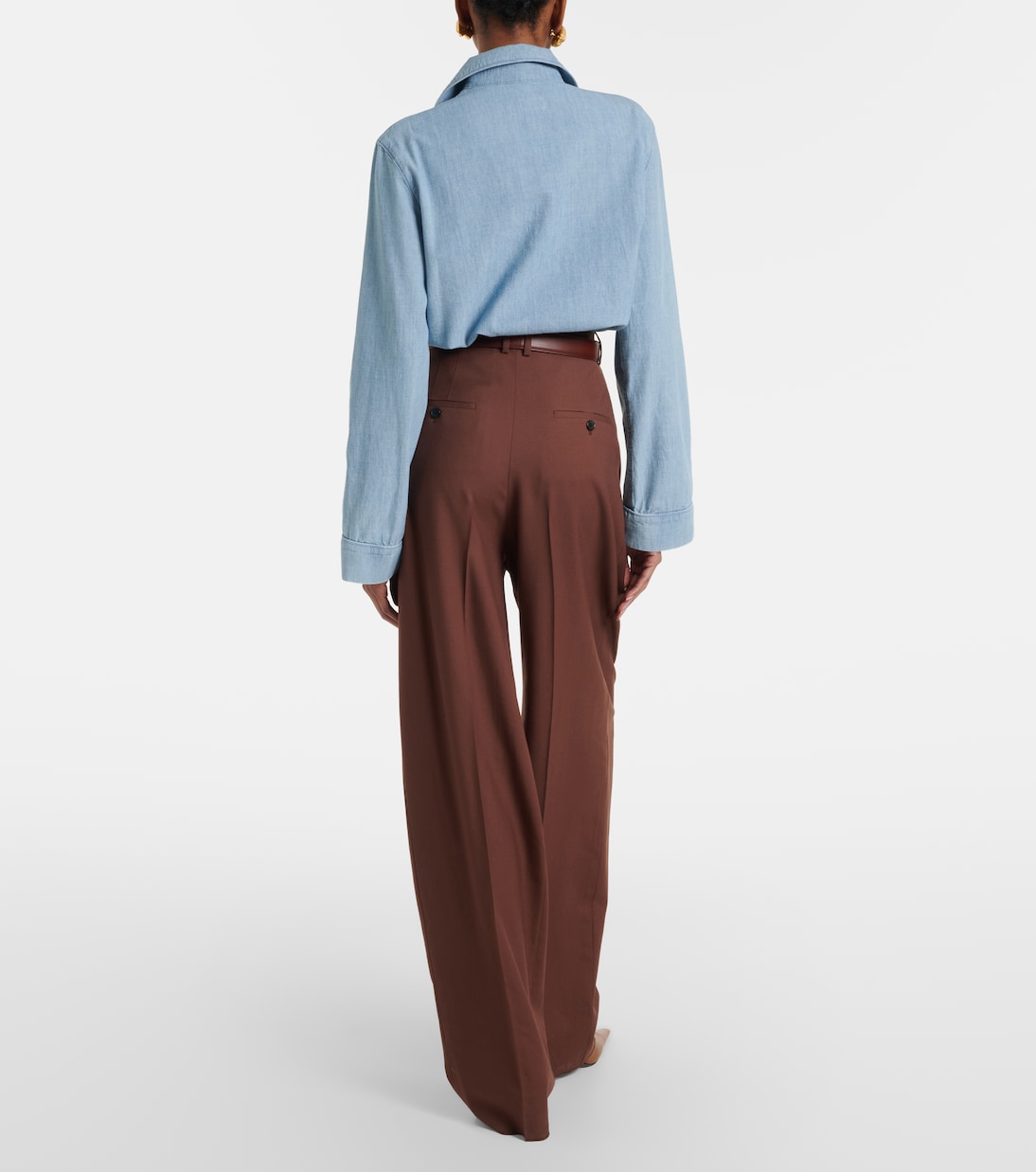 Pleated wool gabardine wide-leg pants | Saint Laurent