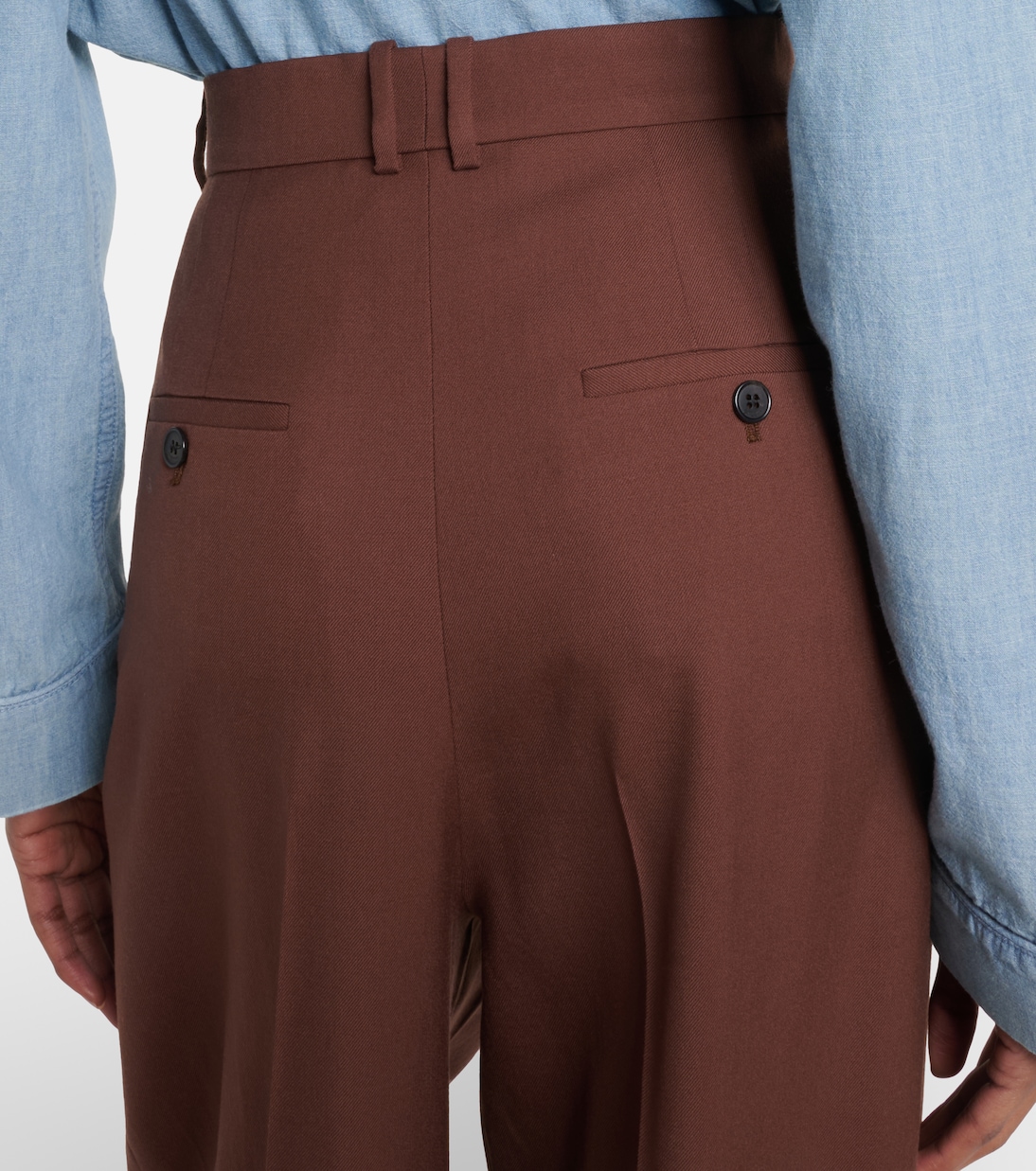 Pleated wool gabardine wide-leg pants | Saint Laurent