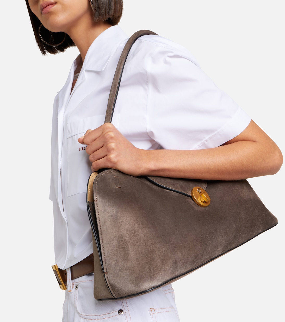 Schultertasche Vivian aus Veloursleder | Versace