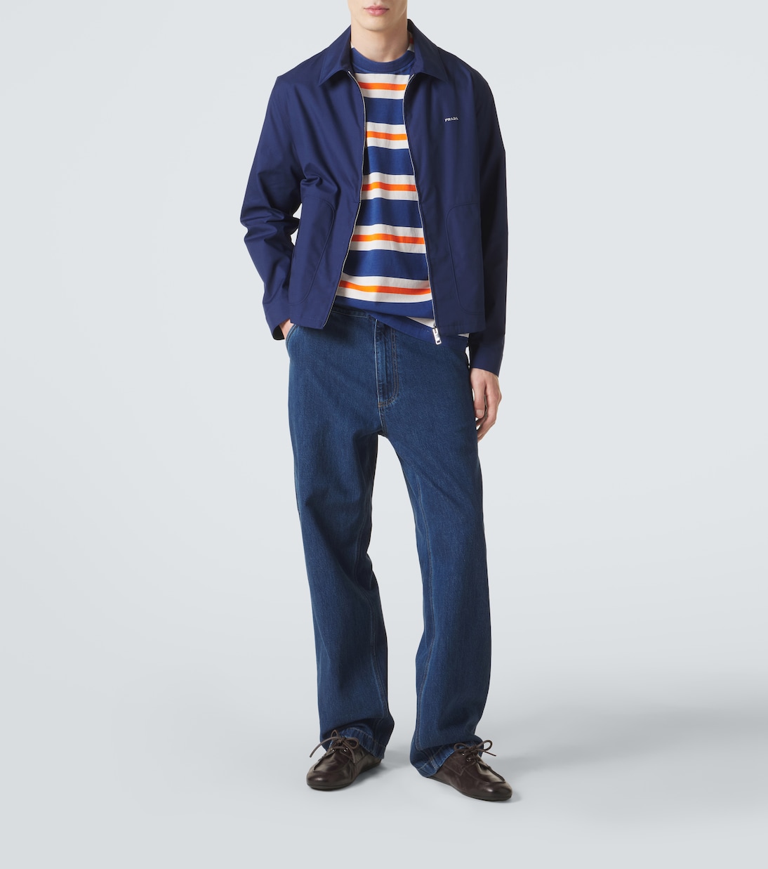 Shuffle leather boat shoes | Prada