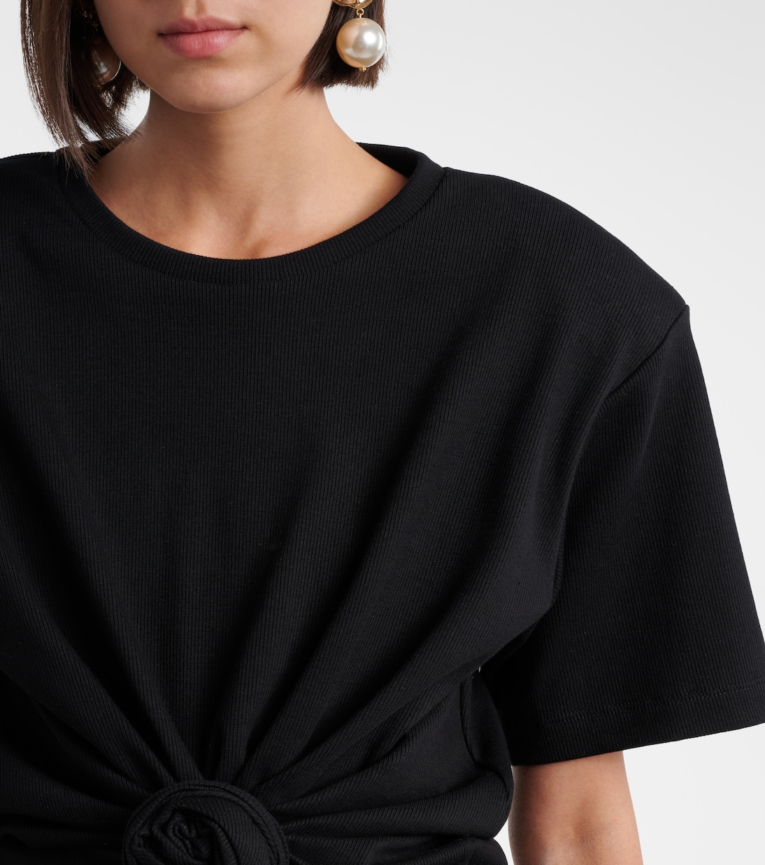 Cropped cotton-blend T-shirt | Magda Butrym
