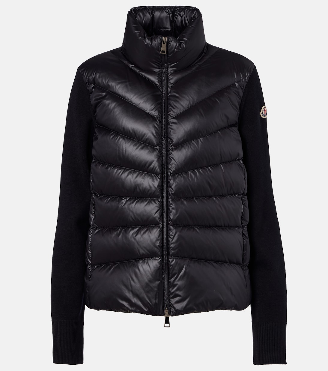 Tricot down-paneled virgin wool cardigan | Moncler