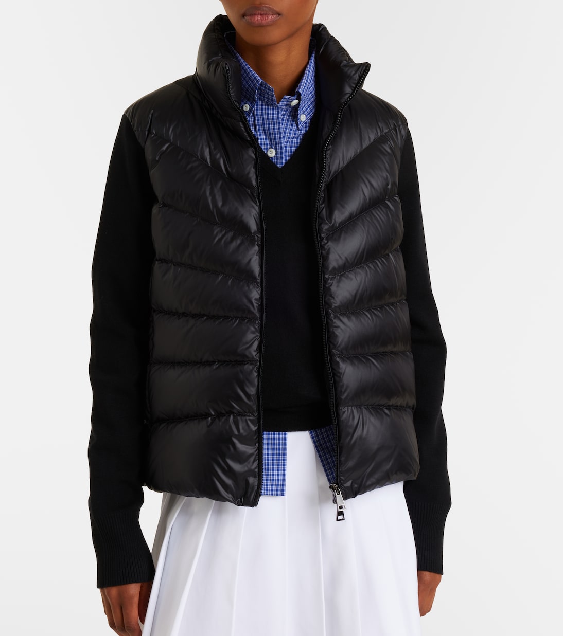 Tricot down-paneled virgin wool cardigan | Moncler