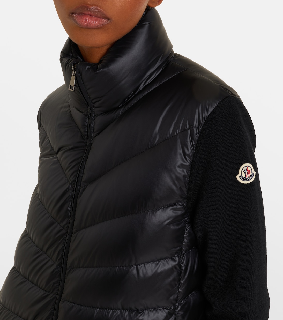 Tricot down-paneled virgin wool cardigan | Moncler