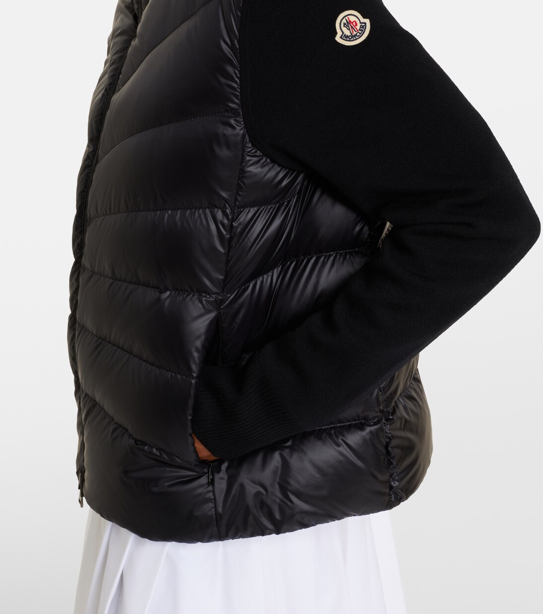 Tricot down-paneled virgin wool cardigan | Moncler