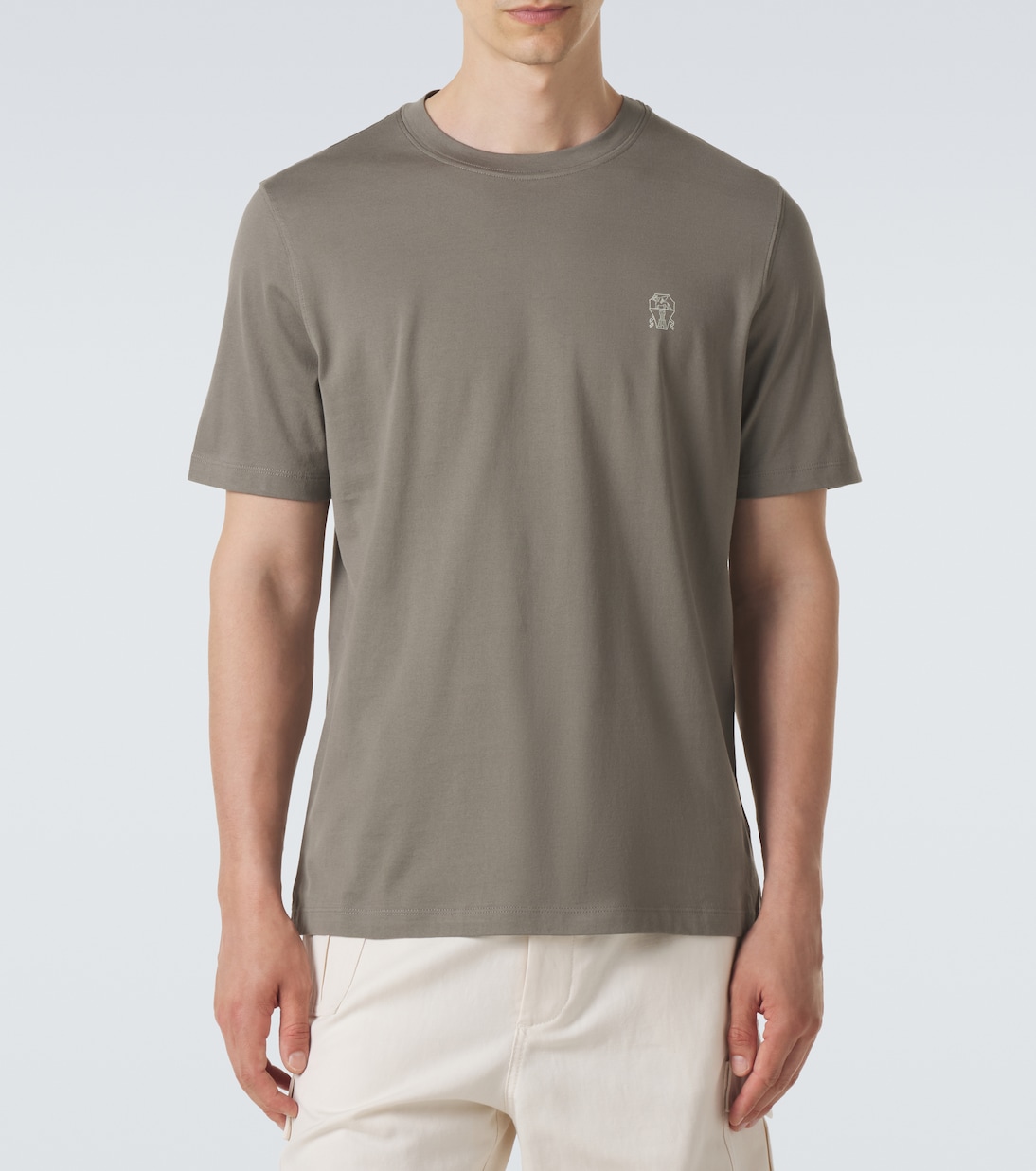Logo cotton jersey T-shirt  | Brunello Cucinelli