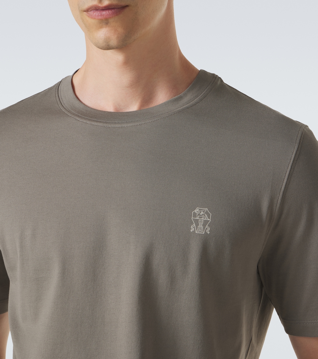 Logo cotton jersey T-shirt  | Brunello Cucinelli