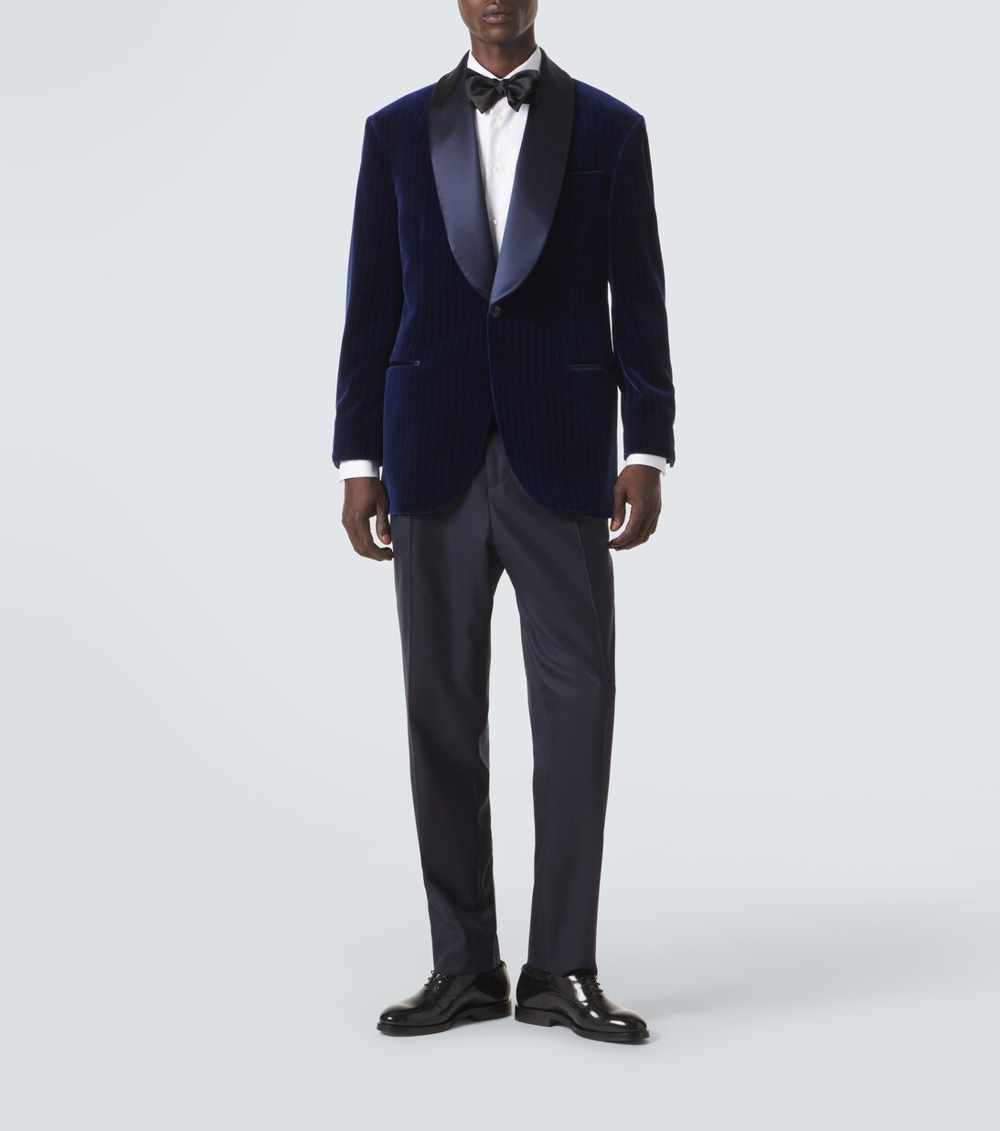 Chaqueta de esmoquin de terciopelo de algodón a rayas | Brunello Cucinelli