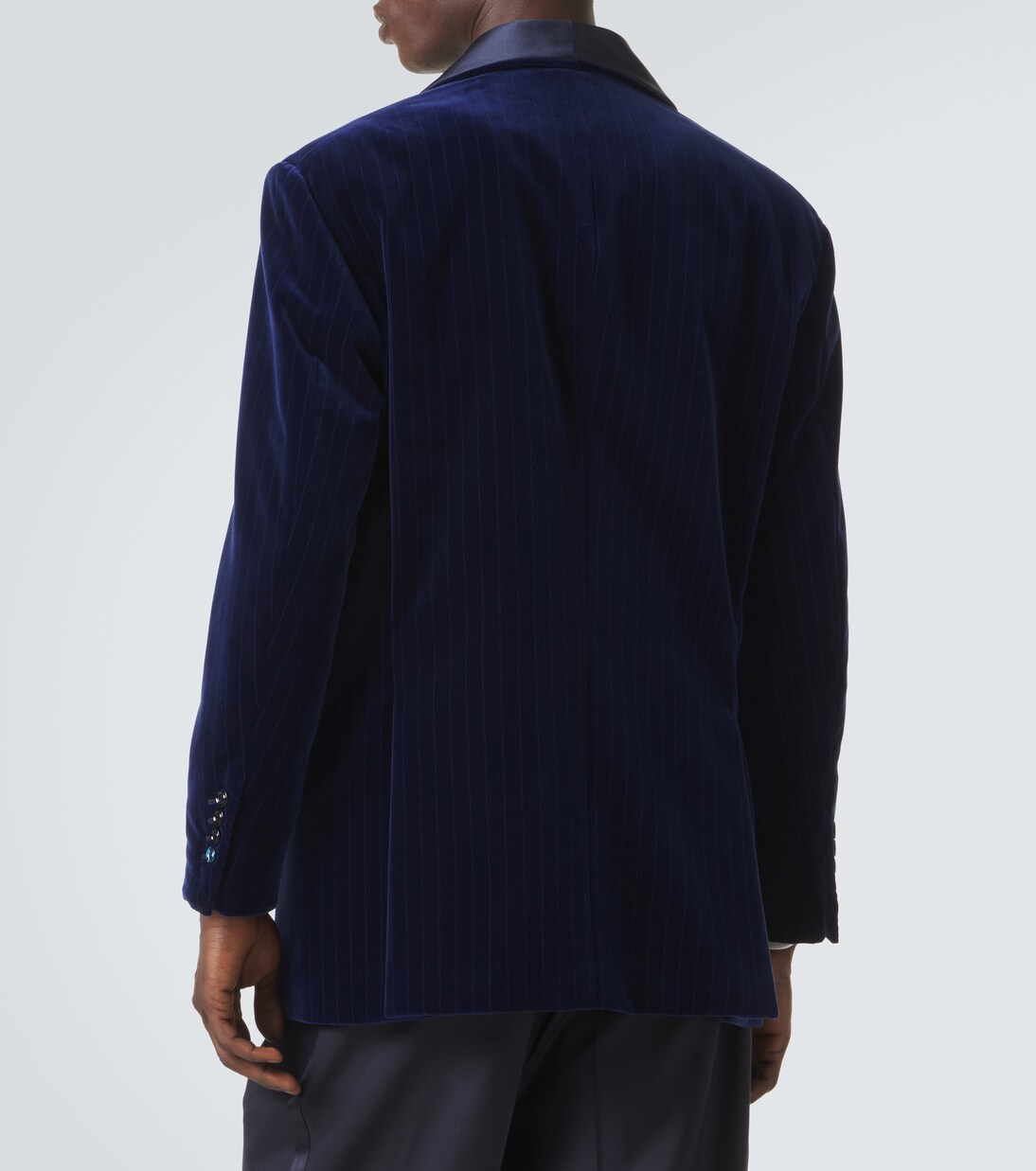 Chaqueta de esmoquin de terciopelo de algodón a rayas | Brunello Cucinelli