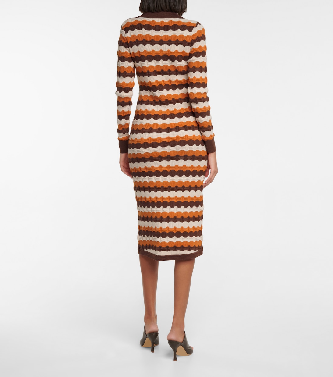 Gestreiftes Midikleid aus Jacquard | Dodo Bar Or