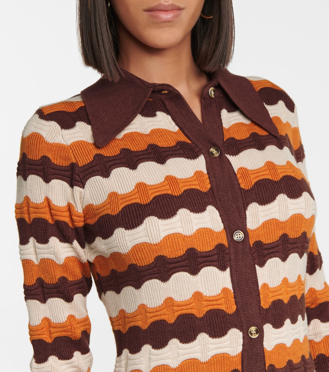 Gestreiftes Midikleid aus Jacquard | Dodo Bar Or